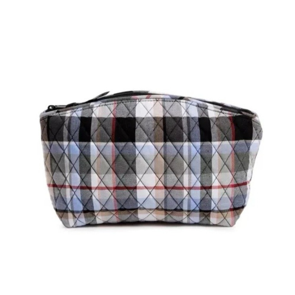 Vera Bradley Grand Travel Cosmetic Perfectly‎ Plaid Makeup Shaving Bag